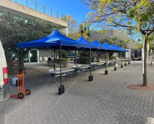 carpa plegable azul, carpas plegables para eventos